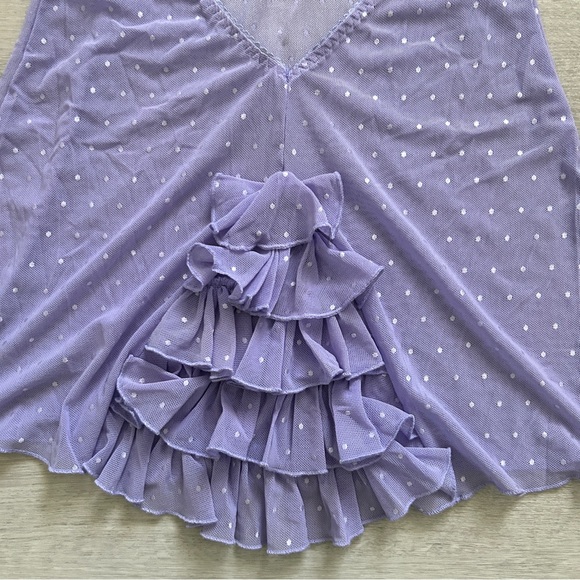 Dreamgirl Lavender Mesh Lace Flirty Slip Chemise Dress - Picture 4 of 7